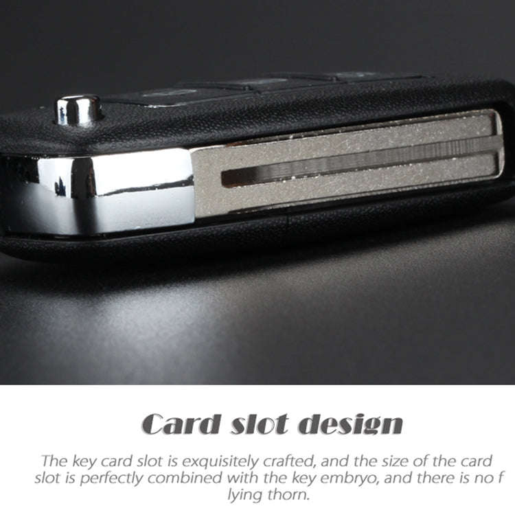 For Hyundai 3-button Folding Car Key Shell with Silver Metal Edge