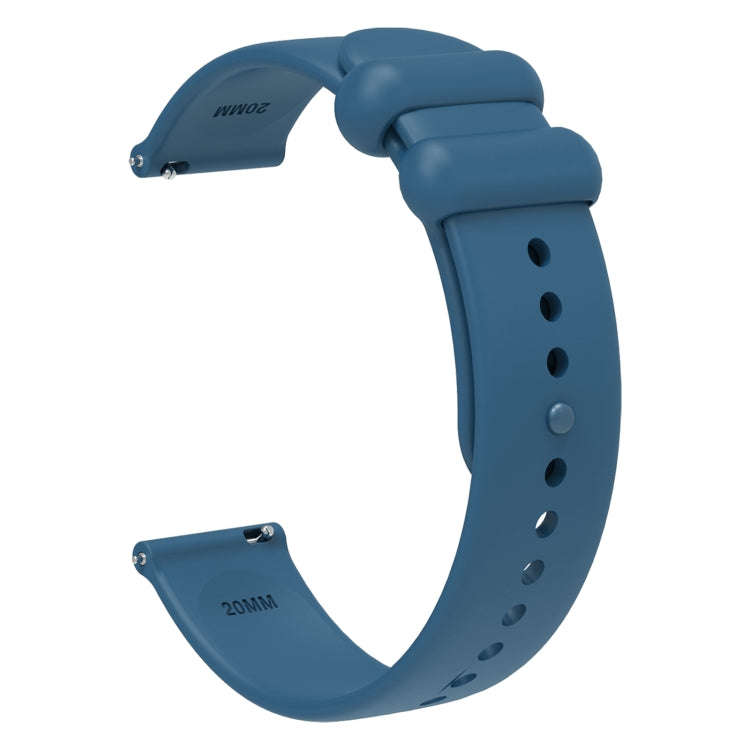 22mm Universal Solid Color Reverse Buckle Silicone Watch Band(Blue)