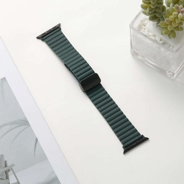 For Apple Watch Ultra 49mm Water Ripple Magnetic Folding Buckle Watch Band, Style: Bold Version(D...