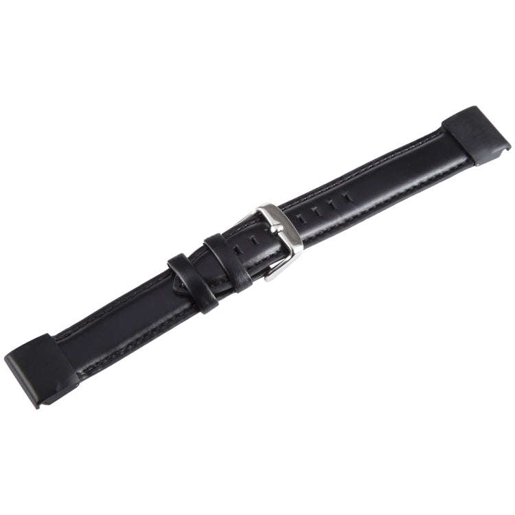 For Garmin Fenix 7S 20mm  Bamboo Joint Texture Genuine Leather Watch Band(Black)