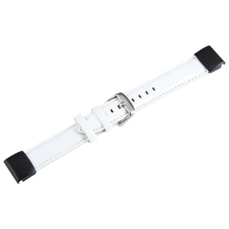For Garmin Fenix 7S 20mm  Bamboo Joint Texture Genuine Leather Watch Band(White)