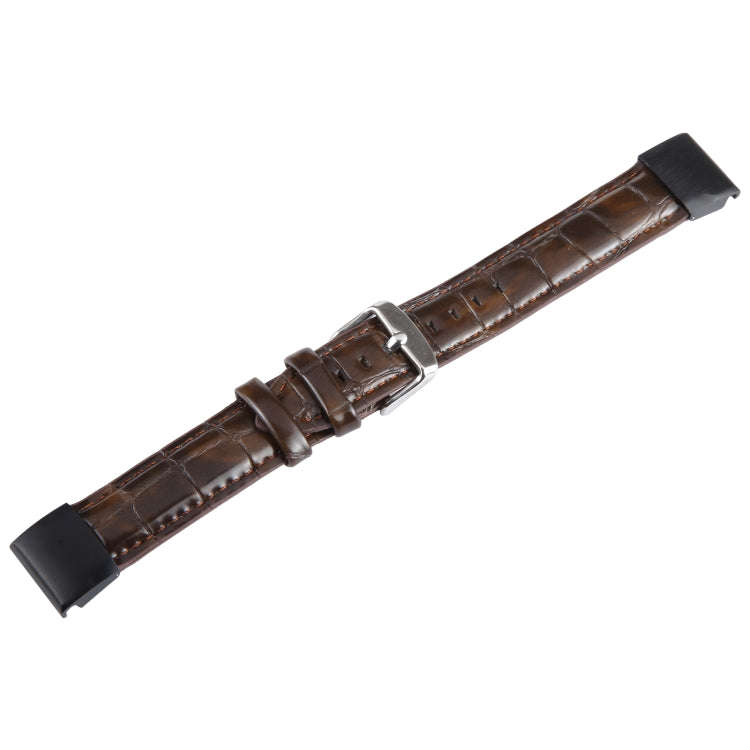 For Garmin Fenix 7S 20mm  Bamboo Joint Texture Genuine Leather Watch Band(Bamboo Brown)
