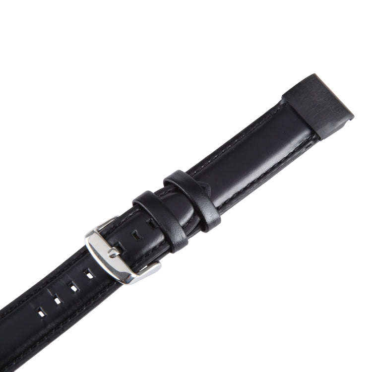 For Garmin Fenix 7S 20mm  Plain Weave Genuine Leather Watch Band(Black)