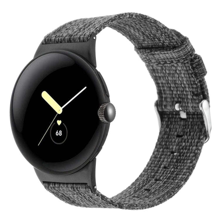 For Google Pixel Watch 4 / 3 / 2 / 1 41mm Nylon Canvas Watch Band(Grey)