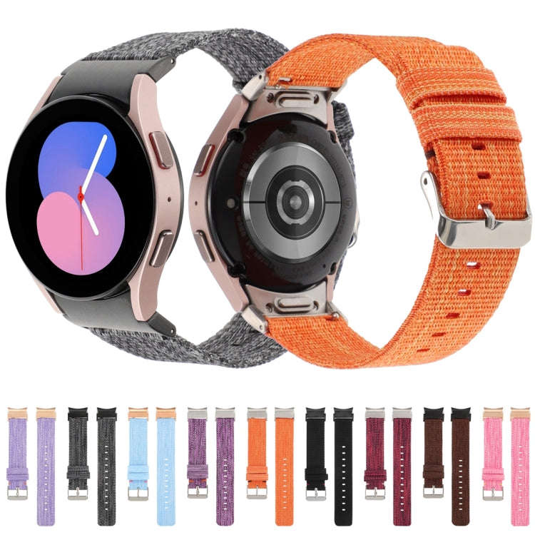 For Samsung Galaxy Watch6/6 Classic/5/5 Pro Nylon Canvas Watch Band(Wine Red)