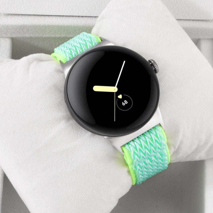 For Google Pixel Watch 4 / 3 / 2 / 1 41mm 20mm Wave Braided Nylon Watch Band(Mint Green)