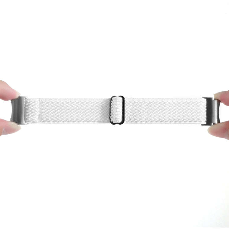 For Samsung Galaxy Watch6/6 Classic/5/5 Pro Wave Braided Nylon Watch Band(White)
