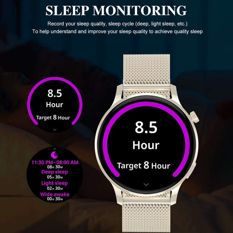 Watch3 Pro 1.3 inch AMOLED Screen Wireless Charging Smart Watch, Supports BT Call / NFC(Champagne)
