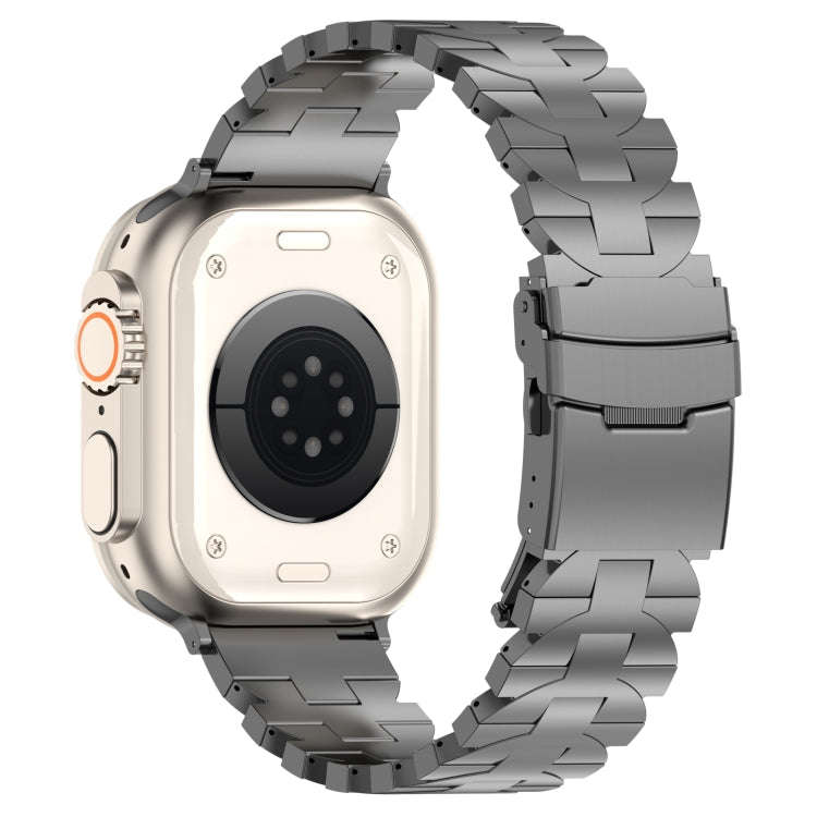For Apple Watch Series 7 41mm Butterfly Type Titanium Steel Watch Band(Grey)