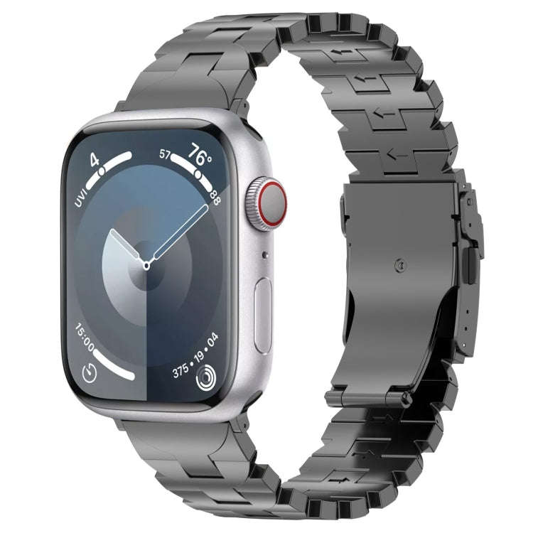 For Apple Watch Series 7 45mm Butterfly Type Titanium Steel Watch Band(Grey)