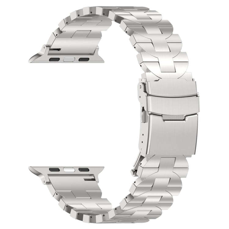 For Apple Watch Series 7 45mm Butterfly Type Titanium Steel Watch Band(Silver)