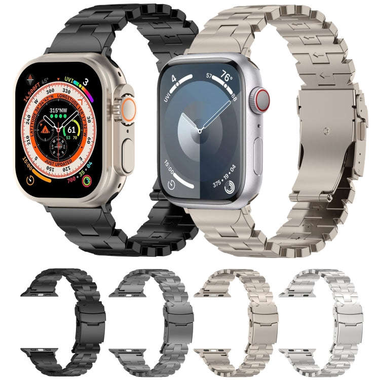 For Apple Watch Series 7 45mm Butterfly Type Titanium Steel Watch Band(Grey)