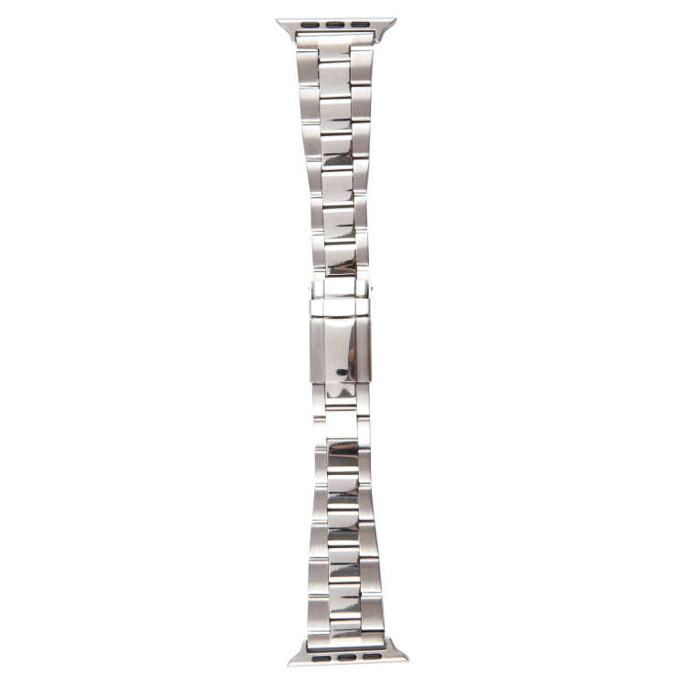 For Apple Watch Series 3 38mm Three-Bead Stainless Steel Watch Band(Silver)