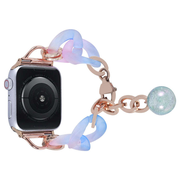 For Apple Watch SE 2022 44mm Gradient Resin Chain Watch Band(Blue)