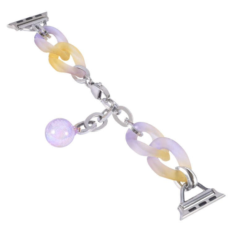 For Apple Watch Series 5 44mm Gradient Resin Chain Watch Band(Purple)