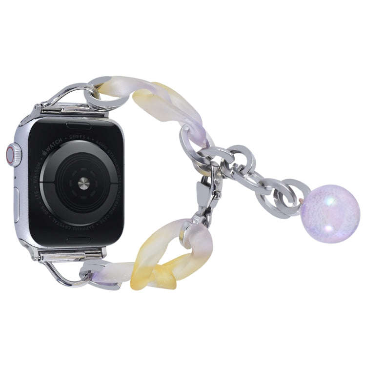 For Apple Watch Series 5 44mm Gradient Resin Chain Watch Band(Purple)