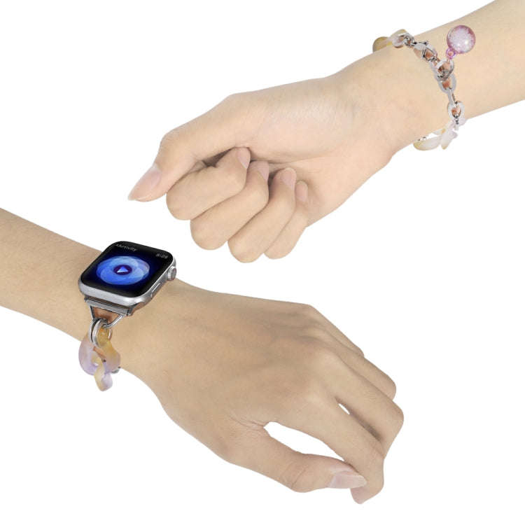For Apple Watch Series 5 44mm Gradient Resin Chain Watch Band(Purple)