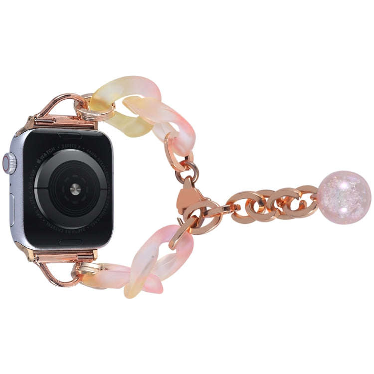 For Apple Watch Series 3 38mm Gradient Resin Chain Watch Band(Pink)