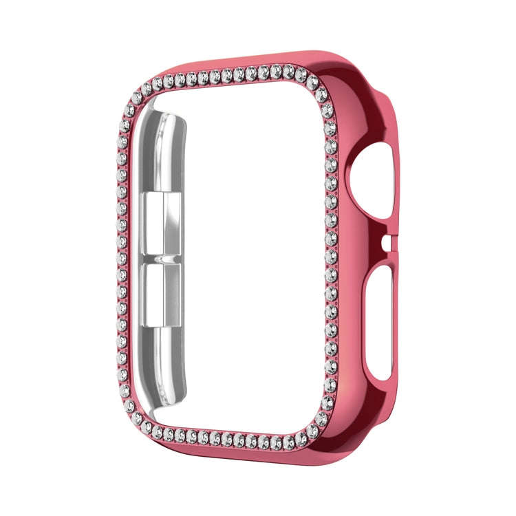 For Apple Watch Series 3 / 2 / 1 42mm Plating Row Diamond Hollow PC Watch Case(Rose Pink)