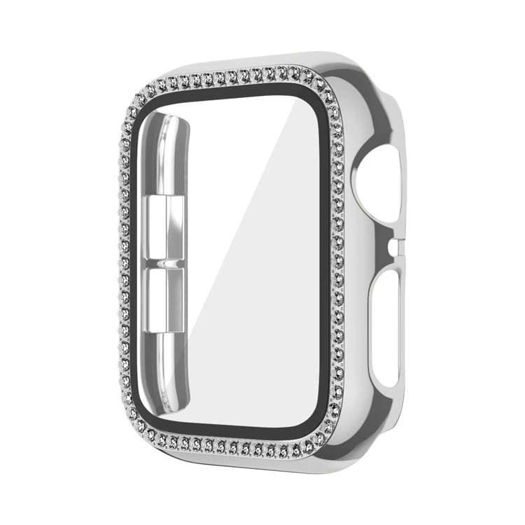 For Apple Watch Series 3 / 2 / 1 42mm Plating Row Diamond PC Watch Case with Film(Silver)