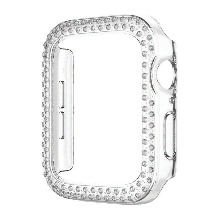 For Apple Watch Series 6 / 5 / 4 / SE 40mm Plating Dual-Row Diamond Hollow PC Watch Case(Transpar...