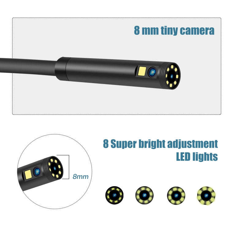 P40 8mm 1080P IP68 Waterproof 4.3 inch Highlight Screen Dual Camera Digital Endoscope, Length:10m...