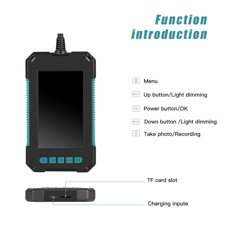 P40 8mm 1080P IP68 Waterproof 4.3 inch Highlight Screen Dual Camera Digital Endoscope, Length:10m...