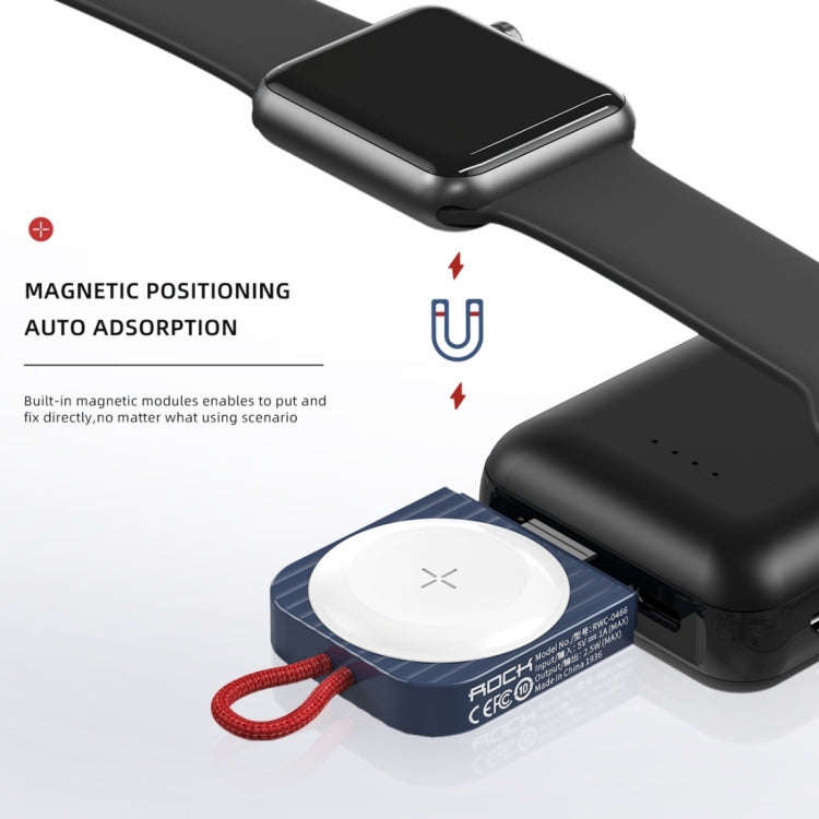 ROCK W26 Portable Magnetic Wireless Charger for Apple Watch Type-C Interface(White)