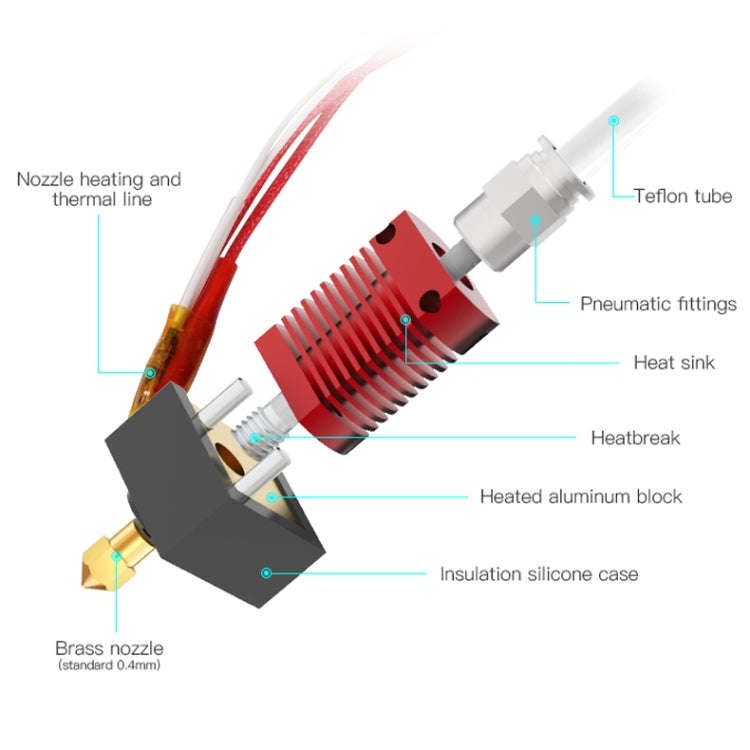 Creality 24V 40W Extruder Nozzle Hot End Kit with Temperature Thermistor & Heating Tube for Ender...