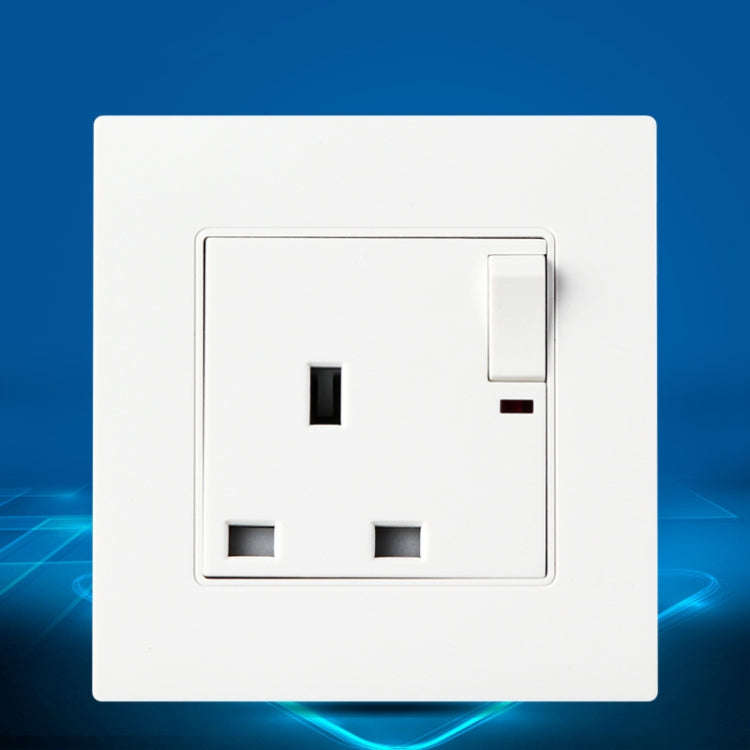 86 Type PC 13A Three Hole Power Socket with Light Switch, UK Plug