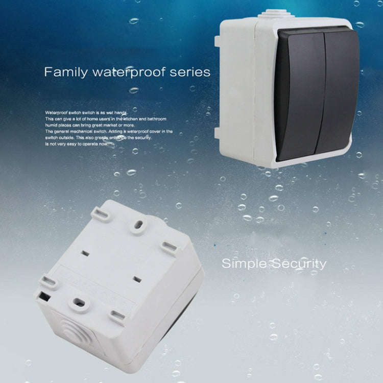 IP44 Waterproof Kitchen Bathroom Double-connection Single Control Switch, EU Plug