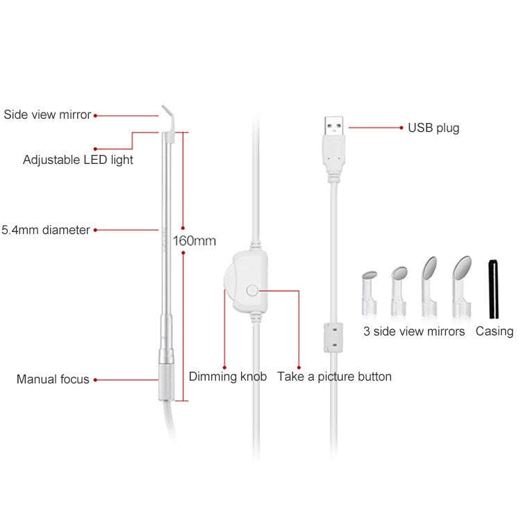 Supereyes Y003 Pet Ear Canal Nasal Cavity Waterproof Electronic Digital Endoscope