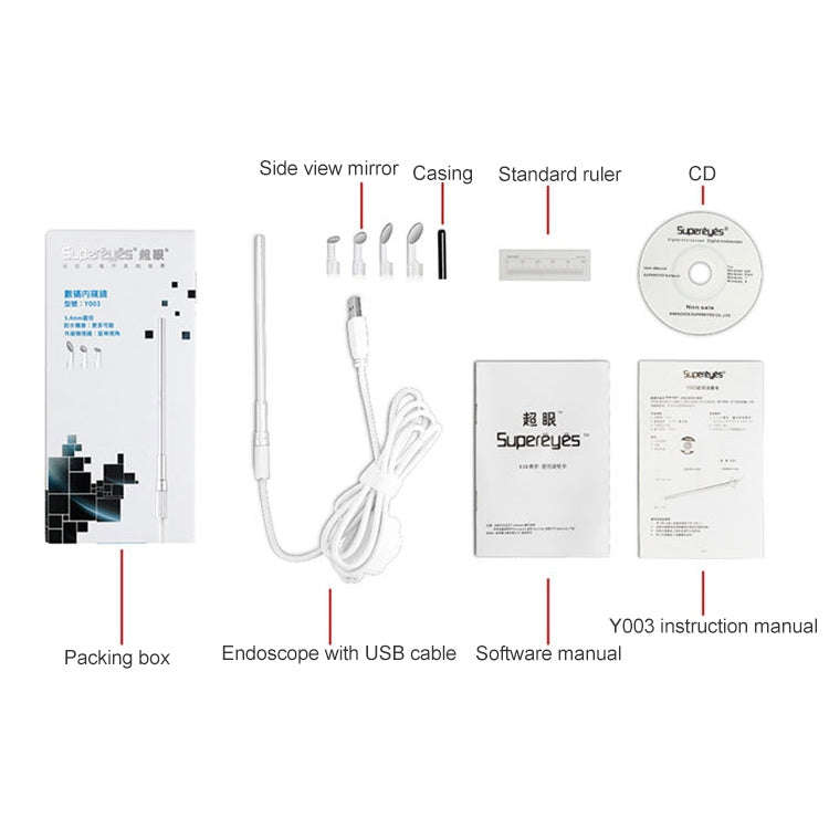 Supereyes Y003 Pet Ear Canal Nasal Cavity Waterproof Electronic Digital Endoscope