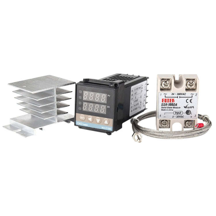 11000W REX-C100 Thermostat + Heat Sink + Thermocouple + SSR-100 DA Solid State Module Intelligent...