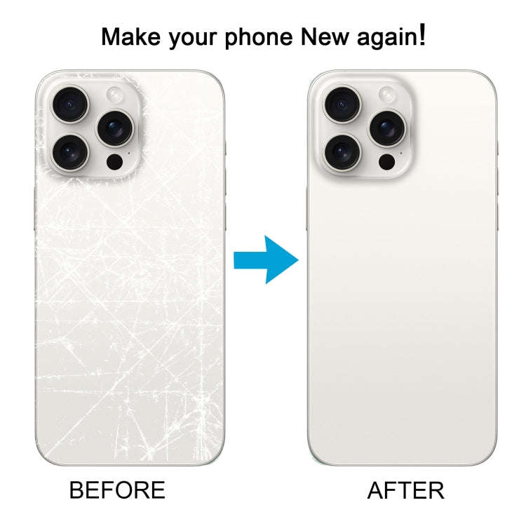 For iPhone 15 Pro Easy Replacement Big Camera Hole Glass Back Battery Cover(White)