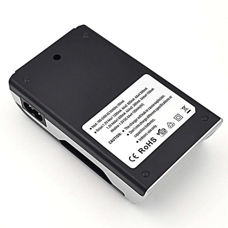 AC 100-240V 4 Slot Battery Charger for AA & AAA Battery, with LCD Display, EU Plug