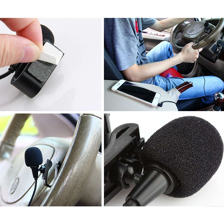 ZJ025MR Stick-on Clip-on Lavalier Stereo Microphone for Car GPS / Bluetooth Enabled Audio DVD Ext...