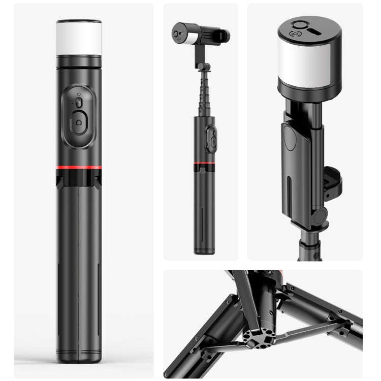 Q12s Bluetooth Remote Control Rotatable Fill Light Tripod Selfie Stick