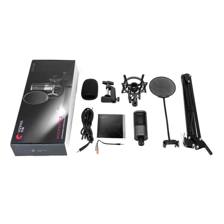 Yanmai X2 Active Noise Reduction Cardioid Pointing Capacitive Recording Microphone Set with Blowo...