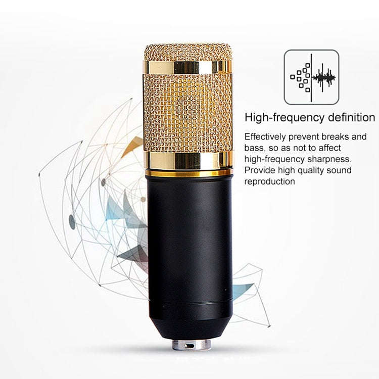 BM-800 Network K-Song Dedicated High-end Metal Shock Mount Microphone Set(Pink)