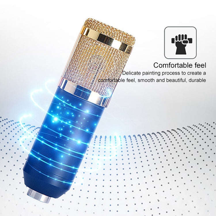BM-800 Network K-Song Dedicated High-end Metal Shock Mount Microphone Set(Blue)