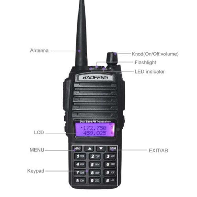 BaoFeng UV-82 5W Dual Band Two-Way Radio FM VHF UHF Handheld Walkie Talkie