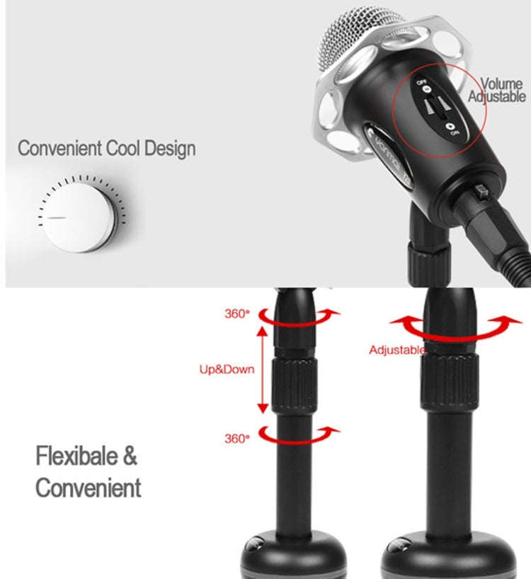 Yanmai Y20 Professional Game Condenser Microphone  with Tripod Holder, Cable Length: 1.8m, Compat...