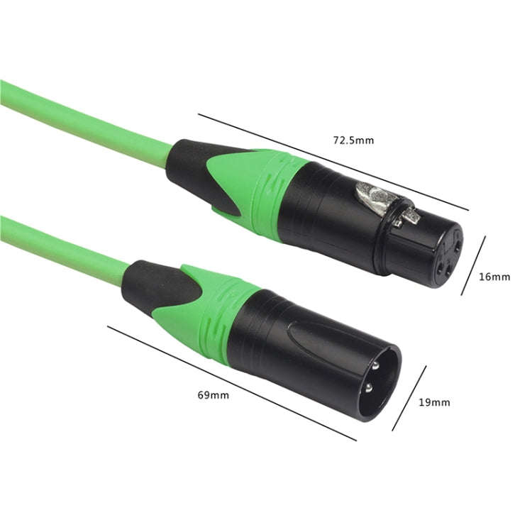 XRL Male to Female Microphone Mixer Audio Cable, Length: 3m (Green)