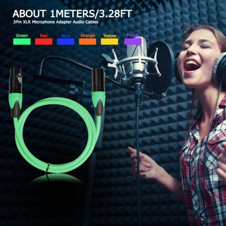 XRL Male to Female Microphone Mixer Audio Cable, Length: 3m (Green)