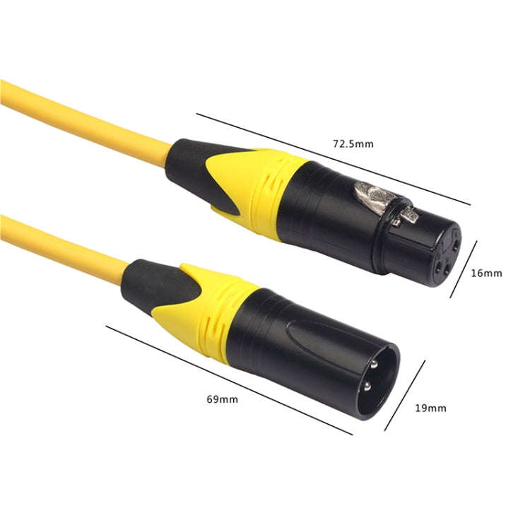 XRL Male to Female Microphone Mixer Audio Cable, Length: 3m (Yellow)
