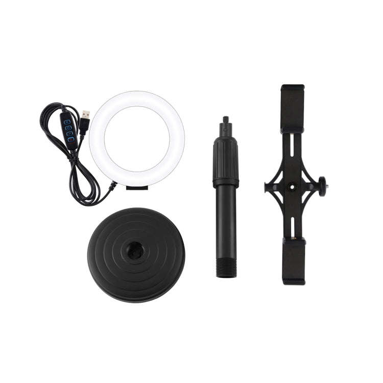 PULUZ 4.7 inch 12cm Ring Light Horizontal Dual Phone Brackets Desktop Holder Video Light Kits