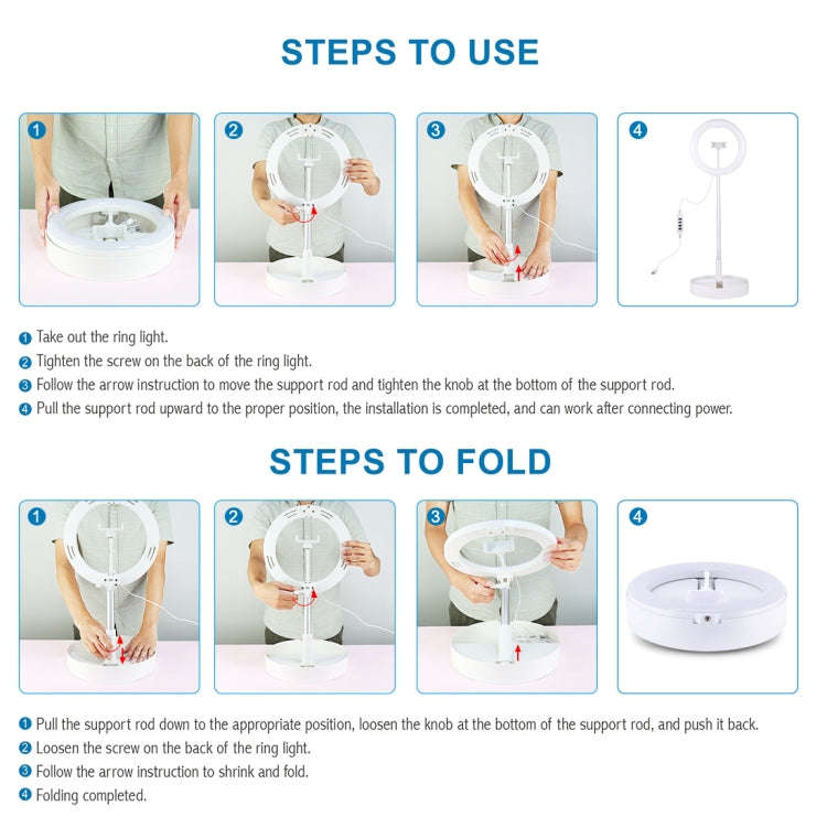 PULUZ 10.2 inch 26cm USB 3 Modes Dimmable Dual Color Temperature LED Curved  Ring Vlogging Selfie...