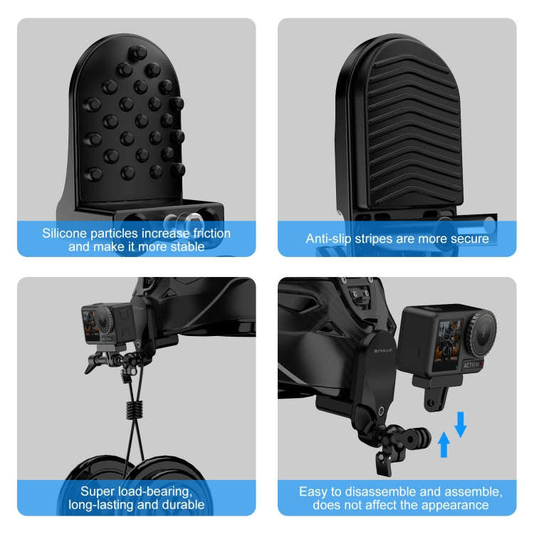 PULUZ Motorcycle Helmet Chin Clamp Mount for GoPro and Other Action Cameras (Black)