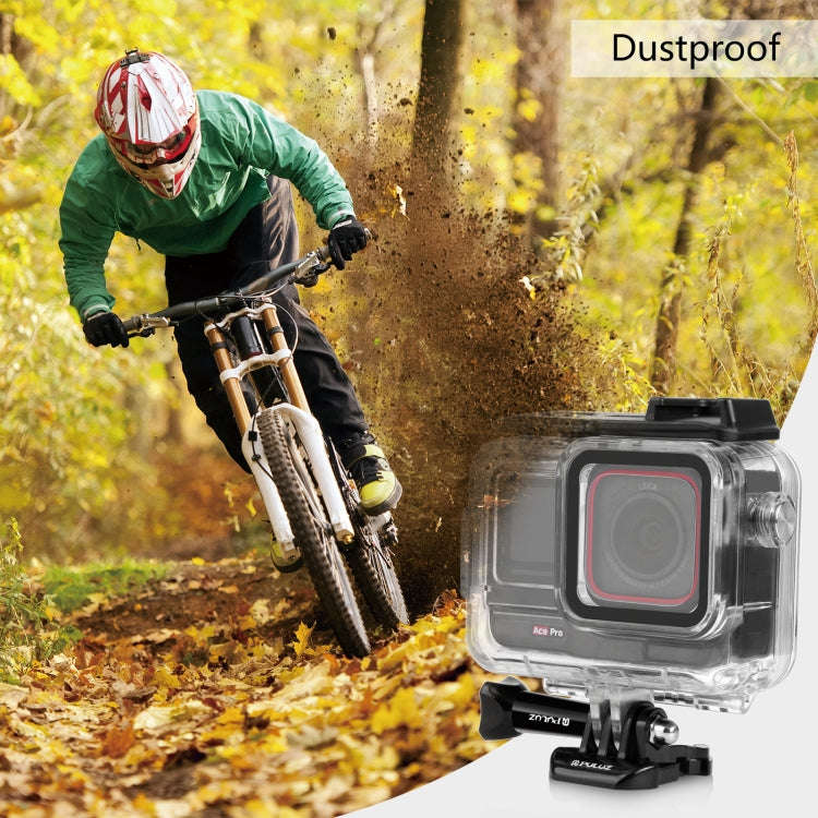 For Insta360 Ace Pro / Pro 2 PULUZ 60m Underwater Waterproof Housing Case with Base Adapter & Scr...